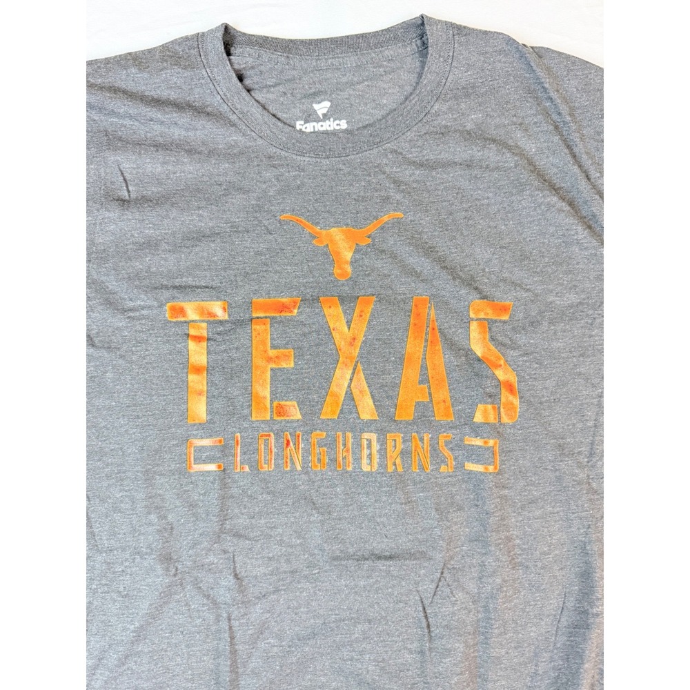 Texas Longhorns Fanatics T-Shirt Mens Large Gray Short Sleeve Graphic Tee